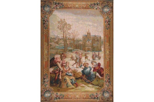 Gobelín Tapisserie Les patineurs ou l'hiver